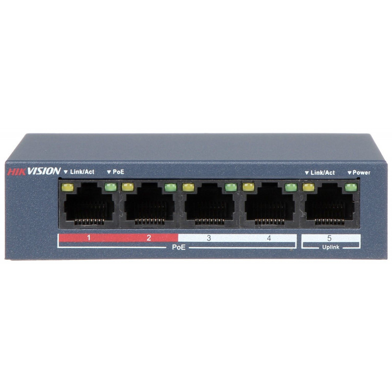 Best HIKVISION DS-3E1105P-EI- Smart 4× 10/100 Mbps-PoE switch - 60W from alarmsystemy at only 48,01 €