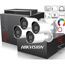 Kamerový set NVR s Poe, +4x IP kamera-HIKVISION-DS-2CD2087G2-LIU-8MP-IP-AcuSense+ColorVU Smart IR40m