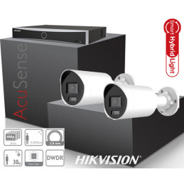 Kamerový set NVR s Poe-+2x IP kamera-HIKVISION-DS-2CD2043G2-LI2U-4MP/UHD/2K, AcuSense, Smart hybrid IR30m