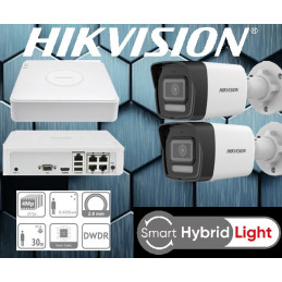 Kamerový set NVR s Poe+2x IP kamera-HIKVISION-DS-2CD1043G2-LIU, 4MP/UHD2K-Smart hybrid IR30m