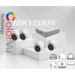 Kamerový set NVR s Poe-+4x IP kamera-HIKVISION-DS-2CD1327G0-L, 4MP/UHD/2K, ColorVu+AcuSense, Smart hybrid IR30m